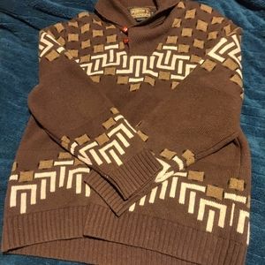 Beautiful vintage chocolate brown pendleton sweater virgin wool 100%